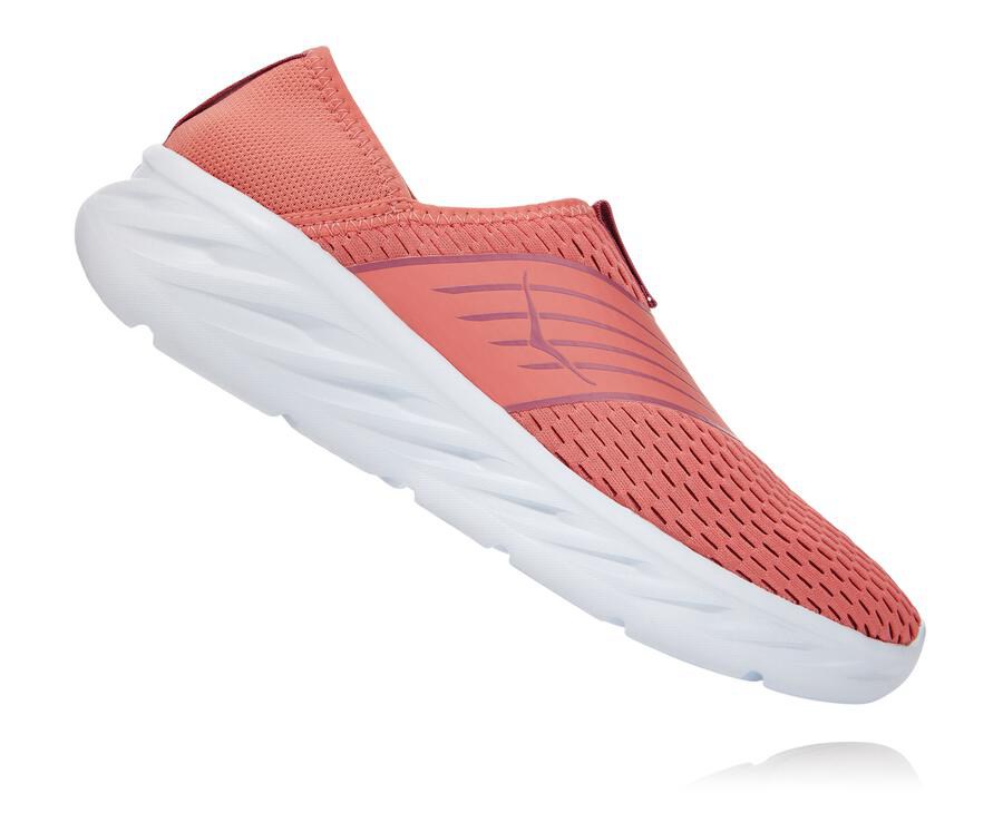 Hoka One One Womens Sandals - ORA Recovery - Orange/White - FSDA47806